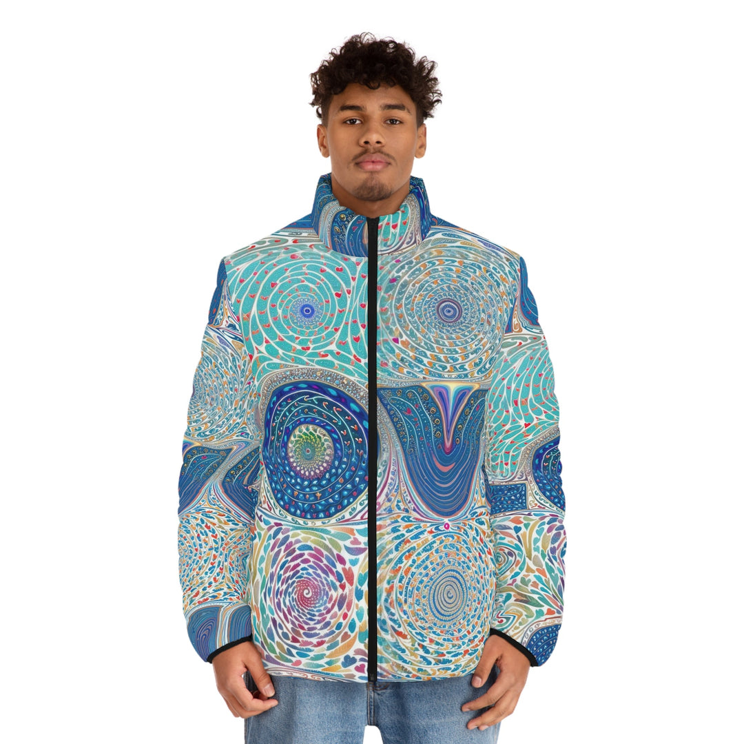 Intricate Love Mandala - Puffer Jacket - All Over Prints - g(0D·IO) - S - Black zipper -