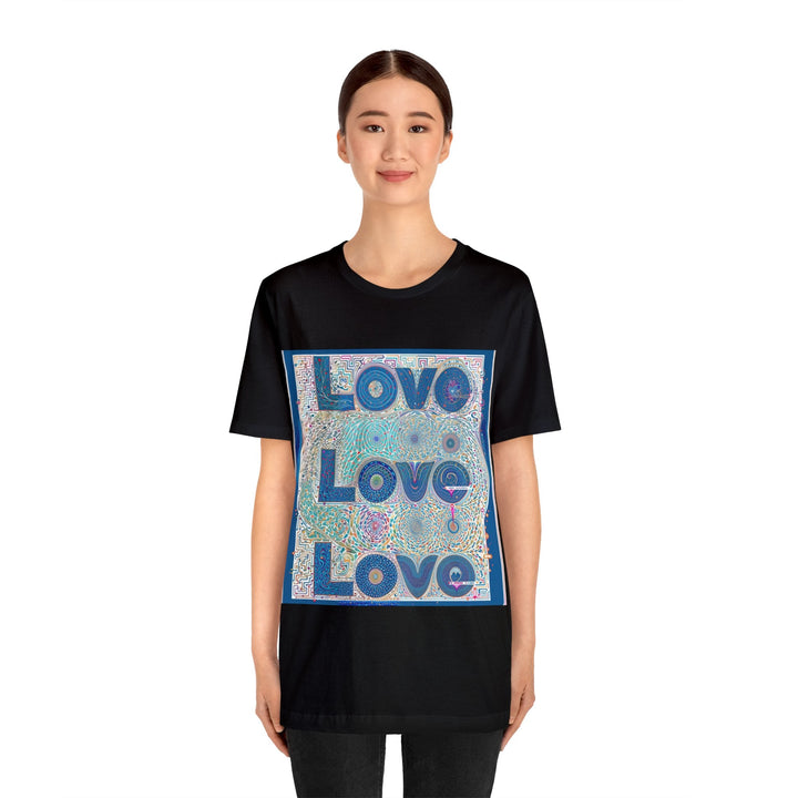 Intricate Love Mandala - Unisex Jersey Short Sleeve Tee - T-Shirt - g(0D·IO) - Black - S -