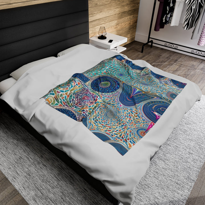 Intricate Love Mandala - Velveteen Plush Blanket - All Over Prints - g(0D·IO) - 60" × 80" - -