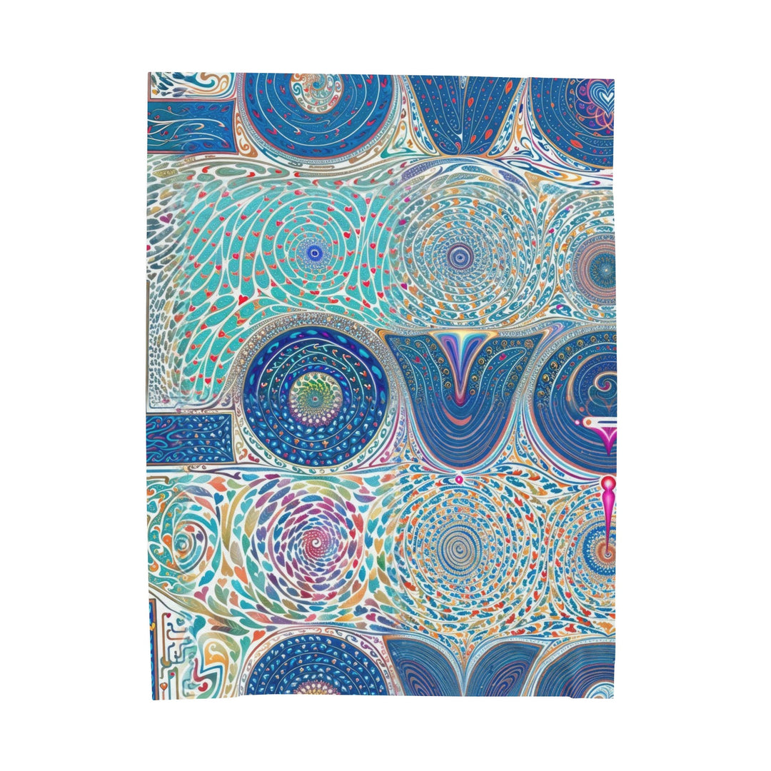 Intricate Love Mandala - Velveteen Plush Blanket - All Over Prints - g(0D·IO) - 60" × 80" - -