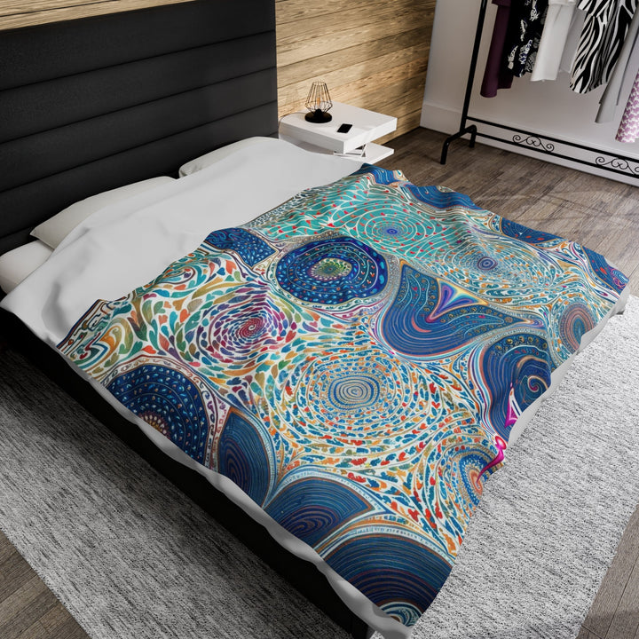 Intricate Love Mandala - Velveteen Plush Blanket - All Over Prints - g(0D·IO) - 60" × 80" - -