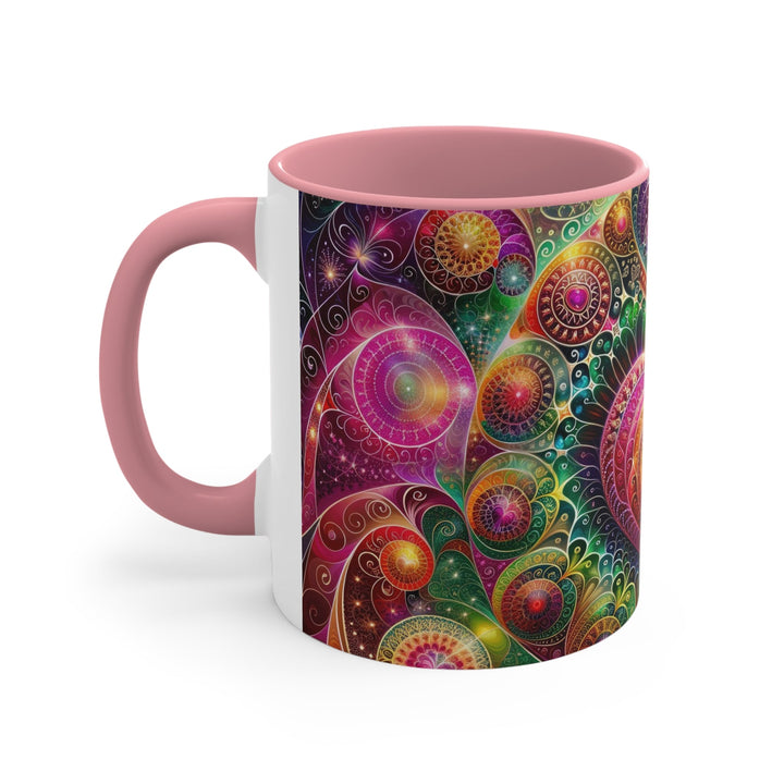 Kaleidoscopic Heart Symphony - Accent Coffee Mug - Mug - g(0D·IO) - Pink - 11oz -