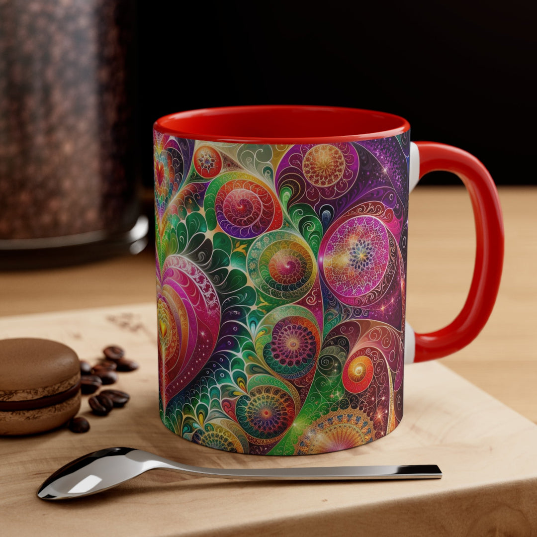 Kaleidoscopic Heart Symphony - Accent Coffee Mug - Mug - g(0D·IO) - Pink - 11oz -