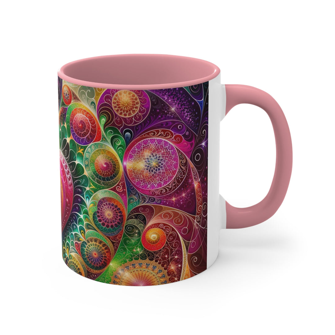 Kaleidoscopic Heart Symphony - Accent Coffee Mug - Mug - g(0D·IO) - Pink - 11oz -