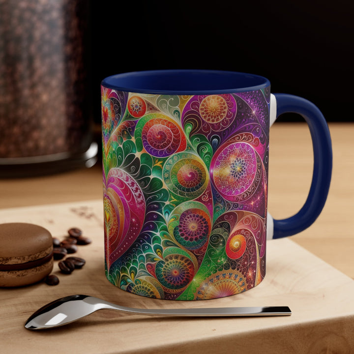 Kaleidoscopic Heart Symphony - Accent Coffee Mug - Mug - g(0D·IO) - Pink - 11oz -