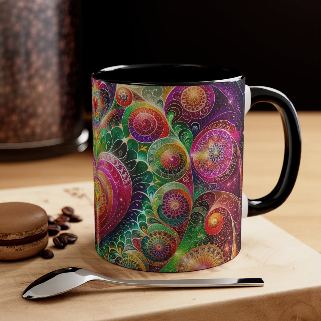 Kaleidoscopic Heart Symphony - Accent Coffee Mug - Mug - g(0D·IO) - Pink - 11oz -