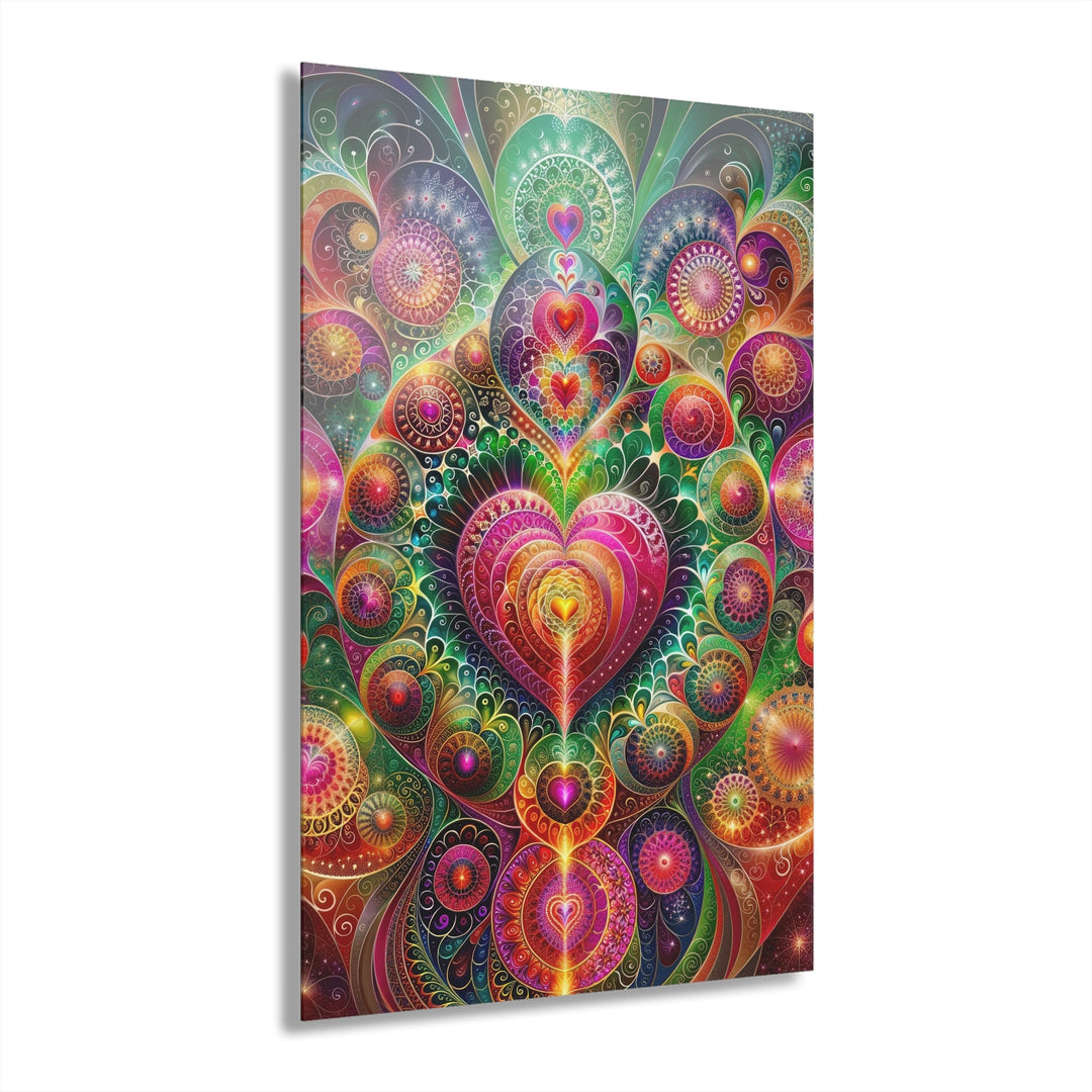 Kaleidoscopic Heart Symphony - Acrylic Prints (French Cleat Hanging) - Home Decor - g(0D·IO) - 24" x 36" (Vertical) - 0.25'' -
