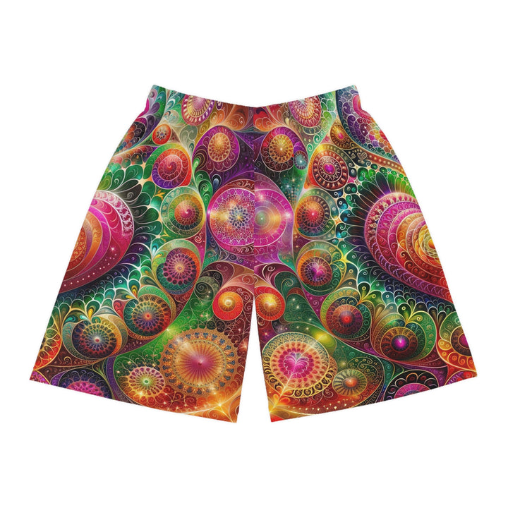 Kaleidoscopic Heart Symphony - AOP Basketball Shorts - All Over Prints - g(0D·IO) - Seam thread color automatically matched to design - XS -