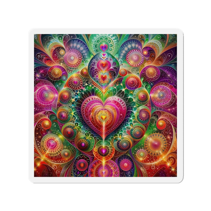 Kaleidoscopic Heart Symphony - Die-cut Magnet - Home Decor - g(0D·IO) - 2" x 2" - Die-Cut - 1 pc