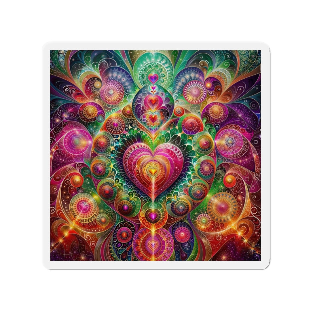 Kaleidoscopic Heart Symphony - Die-cut Magnet - Home Decor - g(0D·IO) - 6 × 6" - Die-Cut - 1 pc