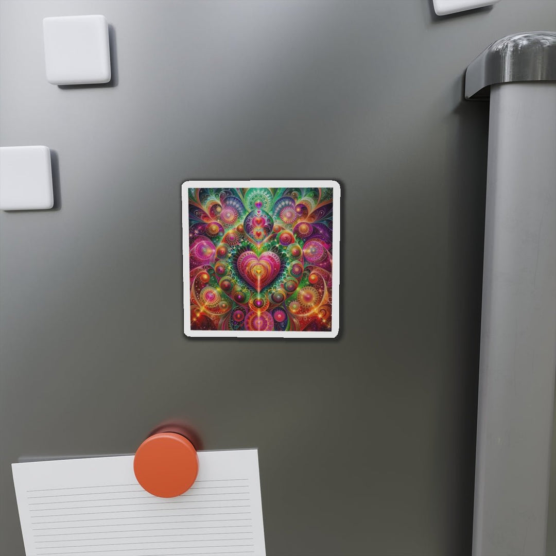Kaleidoscopic Heart Symphony - Die-cut Magnet - Home Decor - g(0D·IO) - 6 × 6" - Die-Cut - 1 pc