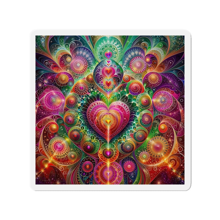 Kaleidoscopic Heart Symphony - Die-cut Magnet - Home Decor - g(0D·IO) - 5" x 5" - Die-Cut - 1 pc