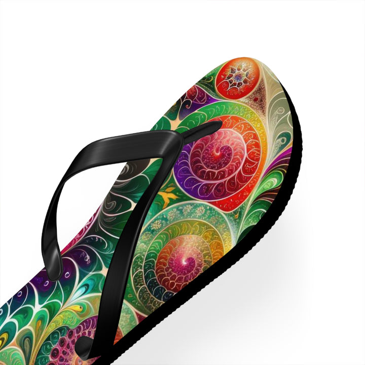 Kaleidoscopic Heart Symphony - Flip Flops - Shoes - g(0D·IO) - XL - Black sole -