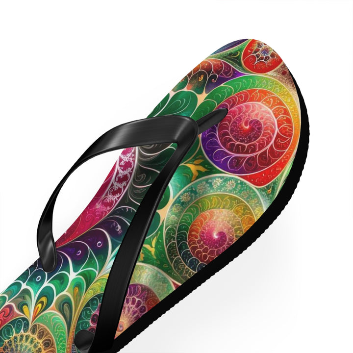 Kaleidoscopic Heart Symphony - Flip Flops - Shoes - g(0D·IO) - XL - Black sole -