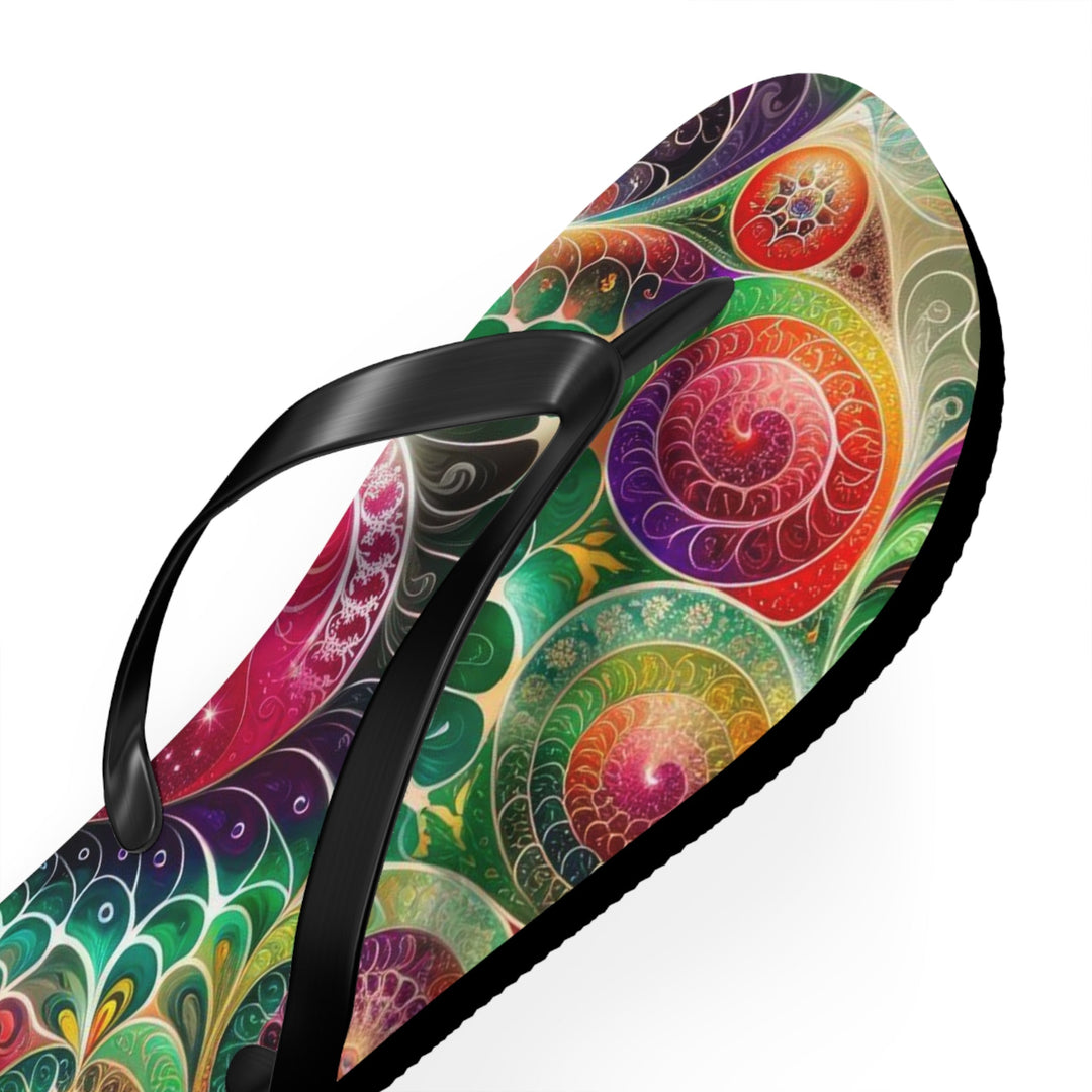 Kaleidoscopic Heart Symphony - Flip Flops - Shoes - g(0D·IO) - XL - Black sole -