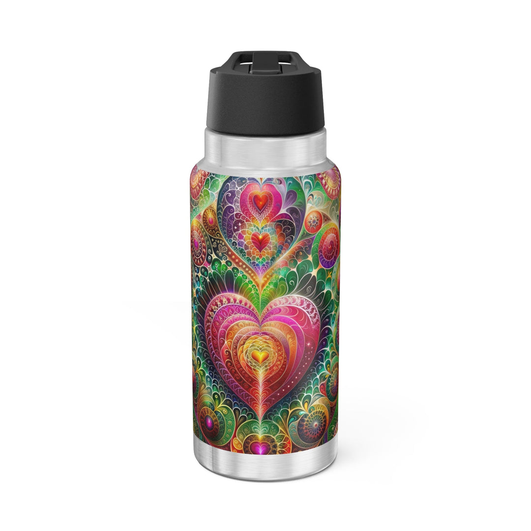 Kaleidoscopic Heart Symphony - Gator Tumbler 32oz - Mug - g(0D·IO) - Silver - 32oz -
