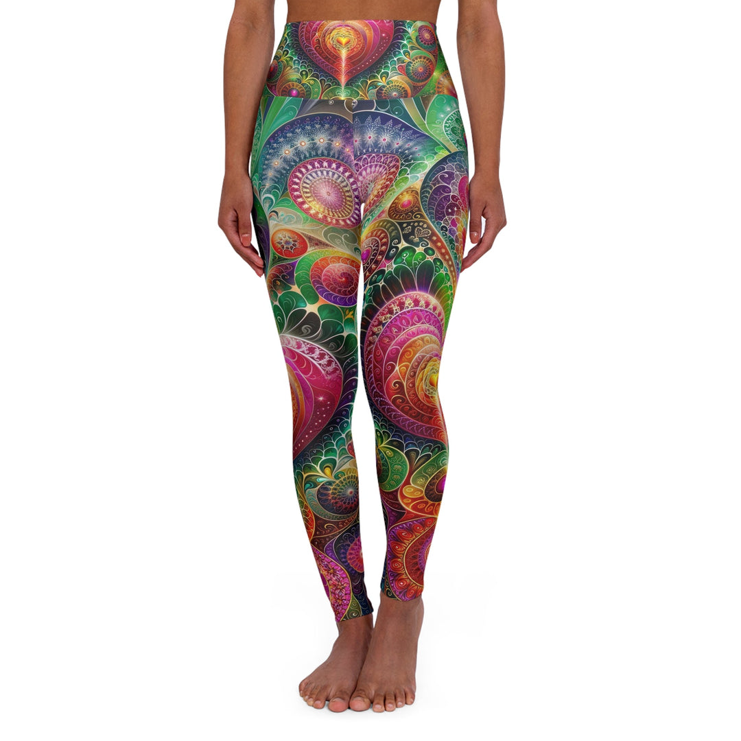 Kaleidoscopic Heart Symphony - High Waisted AOP Yoga Leggings - All Over Prints - g(0D·IO) - XS - -