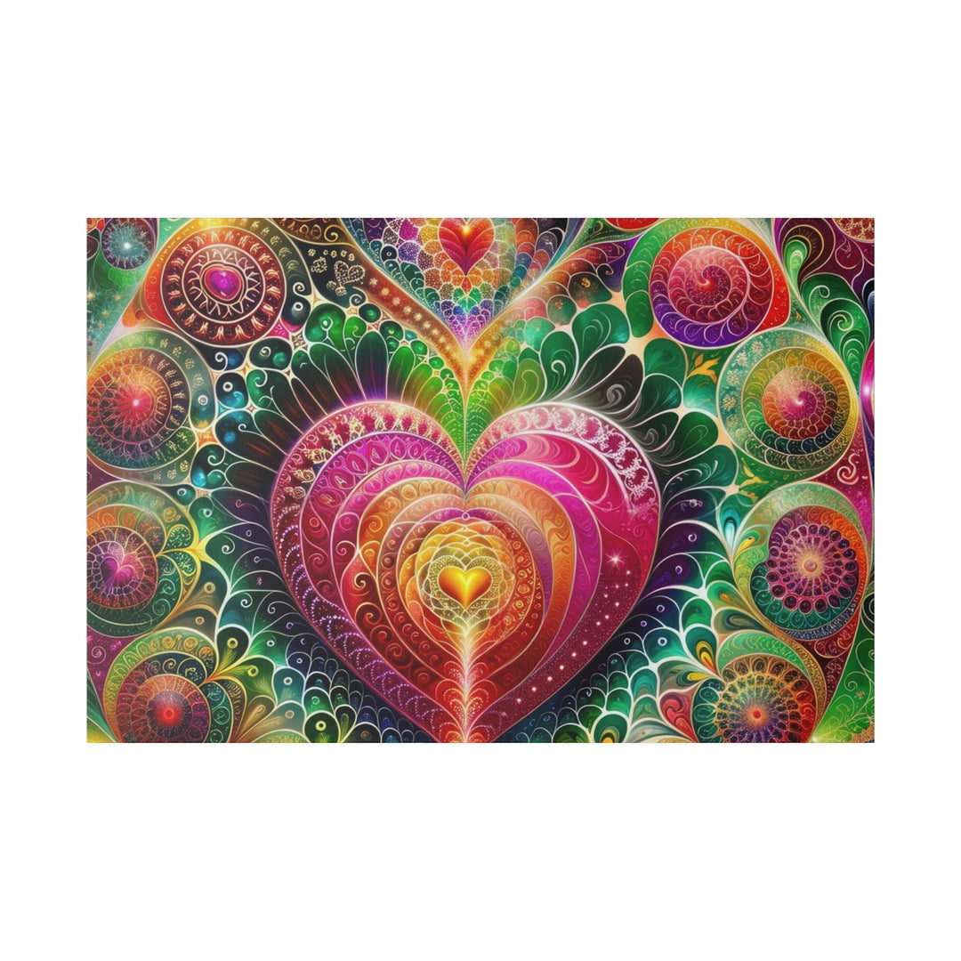 Kaleidoscopic Heart Symphony - Matte Canvas - Canvas - g(0D·IO) - 48″ x 32″ (Horizontal) - 0.75'' -