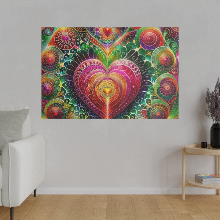 Kaleidoscopic Heart Symphony - Matte Canvas - Canvas - g(0D·IO) - 32" x 32" (Square) - 0.75'' -