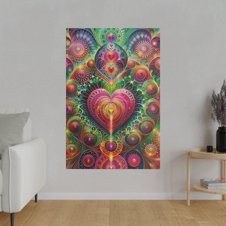 Kaleidoscopic Heart Symphony - Matte Canvas - Canvas - g(0D·IO) - 32" x 32" (Square) - 0.75'' -