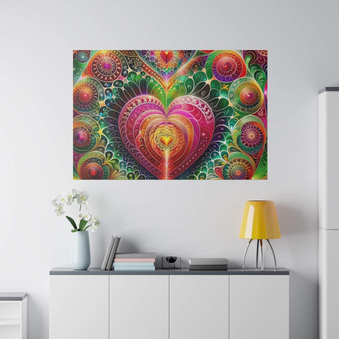 Kaleidoscopic Heart Symphony - Matte Canvas - Canvas - g(0D·IO) - 32" x 32" (Square) - 0.75'' -