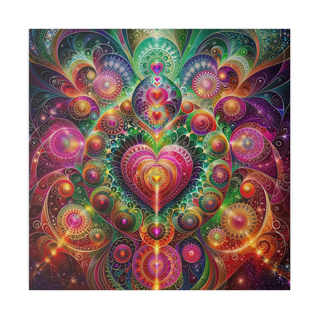 Kaleidoscopic Heart Symphony - Matte Canvas - Canvas - g(0D·IO) - 32" x 32" (Square) - 0.75'' -