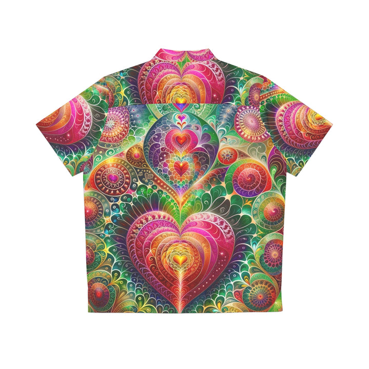 Kaleidoscopic Heart Symphony - Men's Hawaiian Shirt - All Over Prints - g(0D·IO) - S - Black -