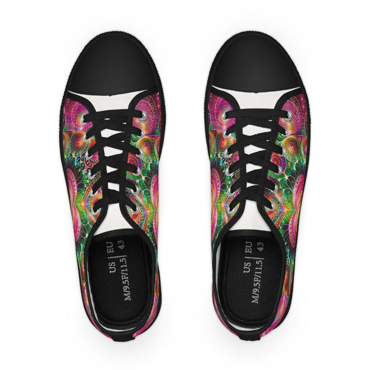 Kaleidoscopic Heart Symphony - Men's Lowtop Sneakers - Shoes - g(0D·IO) - US 5 - Black sole -