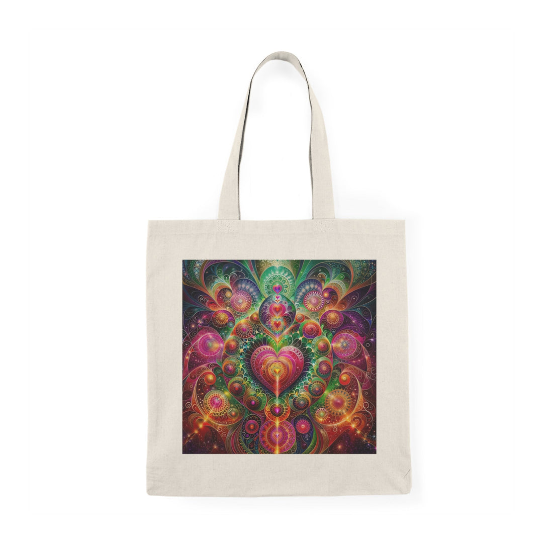 Kaleidoscopic Heart Symphony - Natural Tote Bag - Bags - g(0D·IO) - 15" x 16" - Natural -