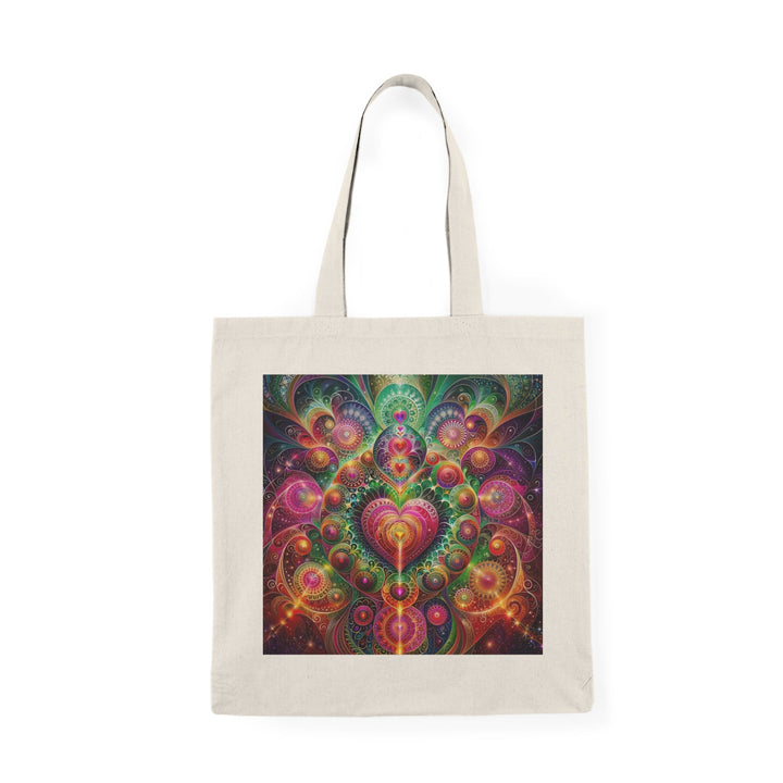 Kaleidoscopic Heart Symphony - Natural Tote Bag - Bags - g(0D·IO) - 15" x 16" - Natural -