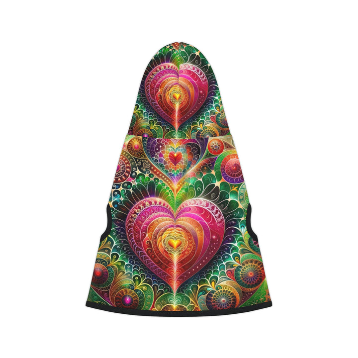 Kaleidoscopic Heart Symphony - Pet Hoodie - Pets - g(0D·IO) - XXS - Black Rib -