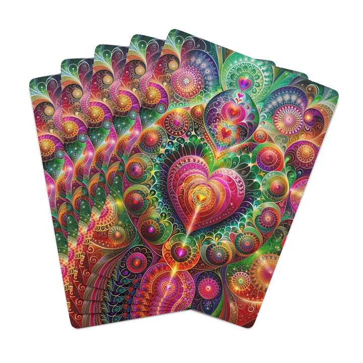 Kaleidoscopic Heart Symphony - Poker Cards - Paper products - g(0D·IO) - 2.47" x 3.47" - White - Semi Glossy