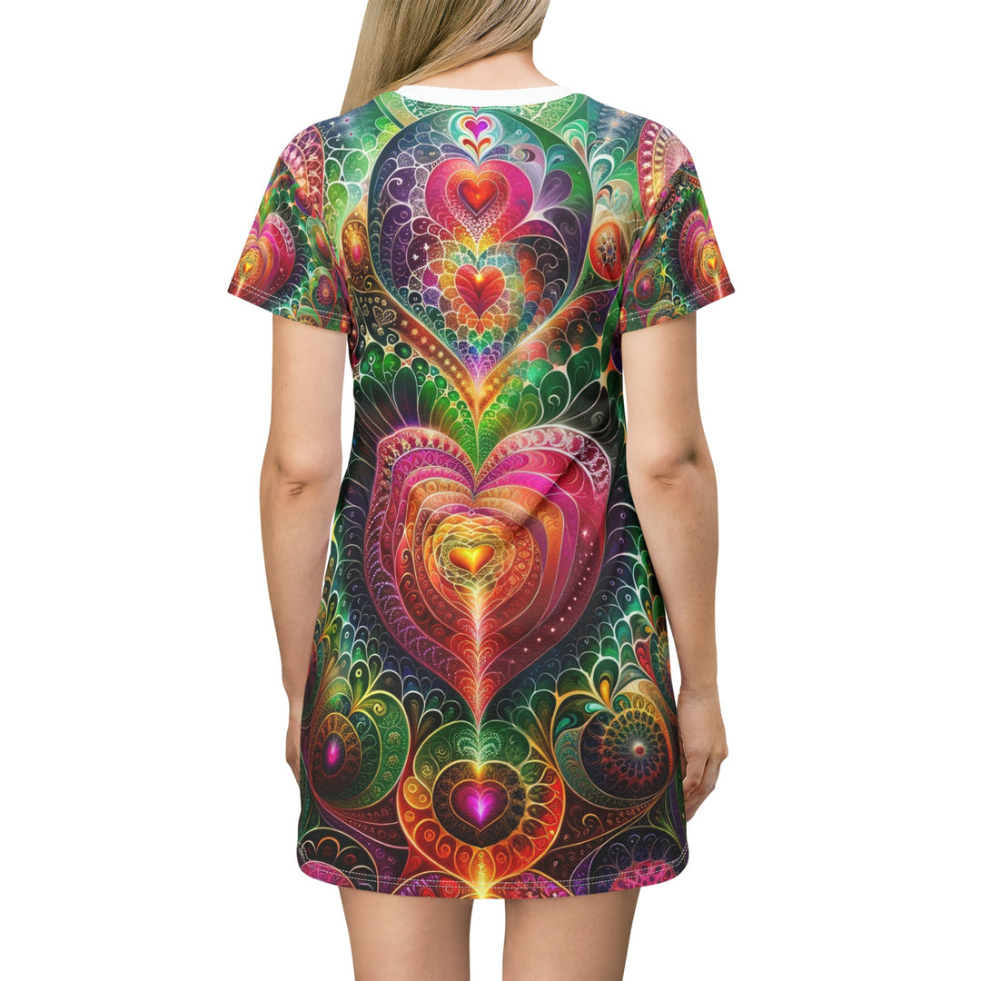 Kaleidoscopic Heart Symphony - T-Shirt Dress - All Over Prints - g(0D·IO) - XS - -