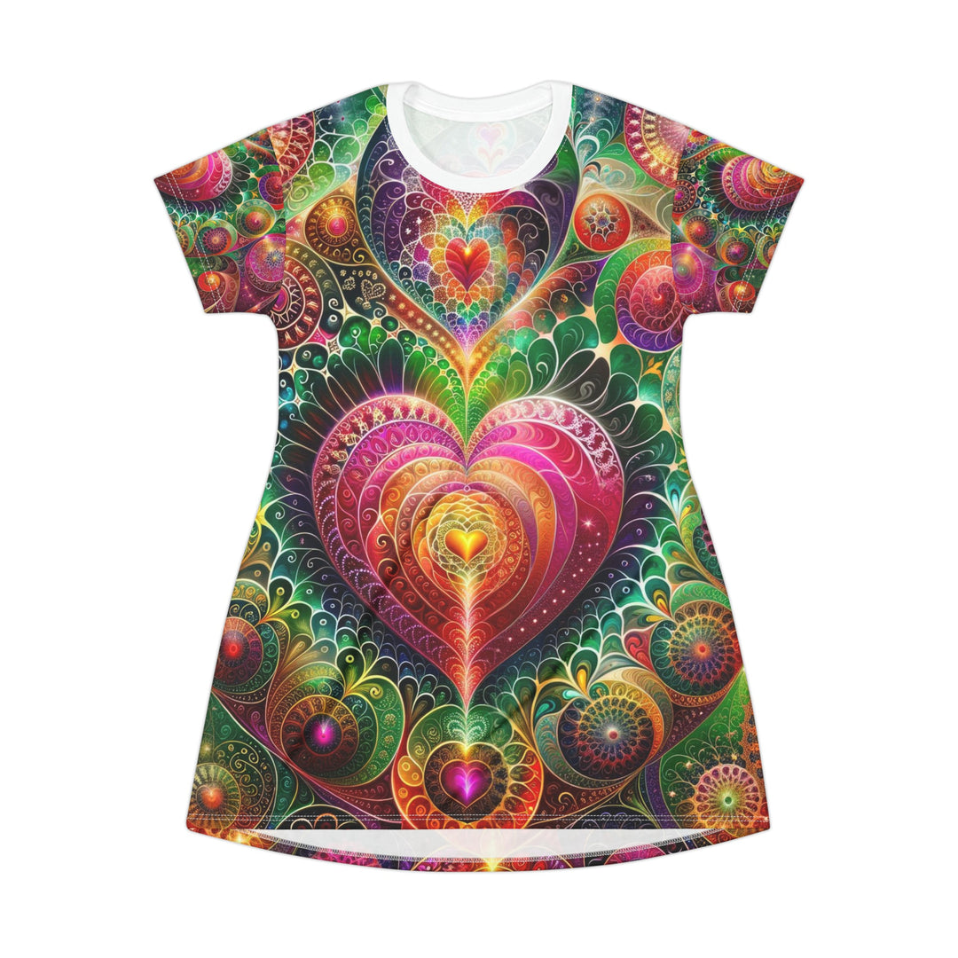 Kaleidoscopic Heart Symphony - T-Shirt Dress - All Over Prints - g(0D·IO) - XS - -