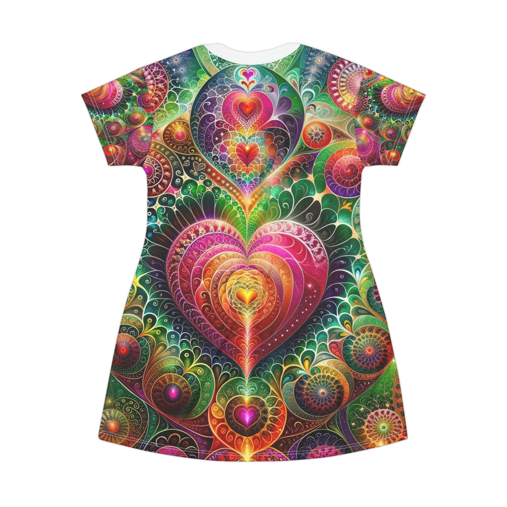 Kaleidoscopic Heart Symphony - T-Shirt Dress - All Over Prints - g(0D·IO) - XS - -