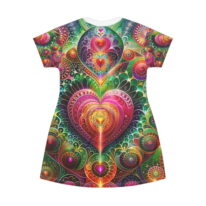 Kaleidoscopic Heart Symphony - T-Shirt Dress - All Over Prints - g(0D·IO) - XS - -