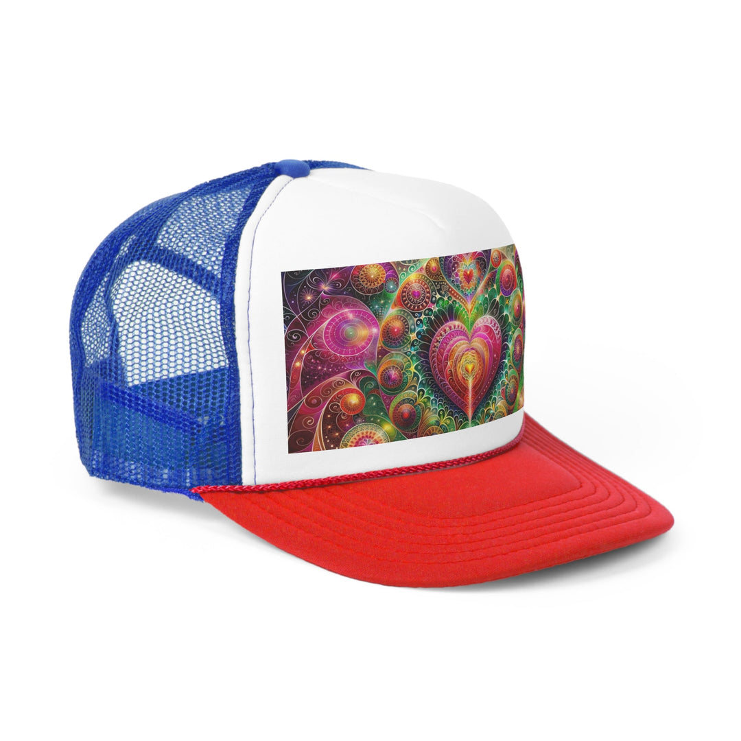 Kaleidoscopic Heart Symphony - Trucker Hat - Hats - g(0D·IO) - Pink - One size -