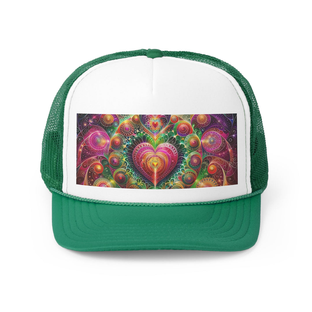 Kaleidoscopic Heart Symphony - Trucker Hat - Hats - g(0D·IO) - Green - One size -