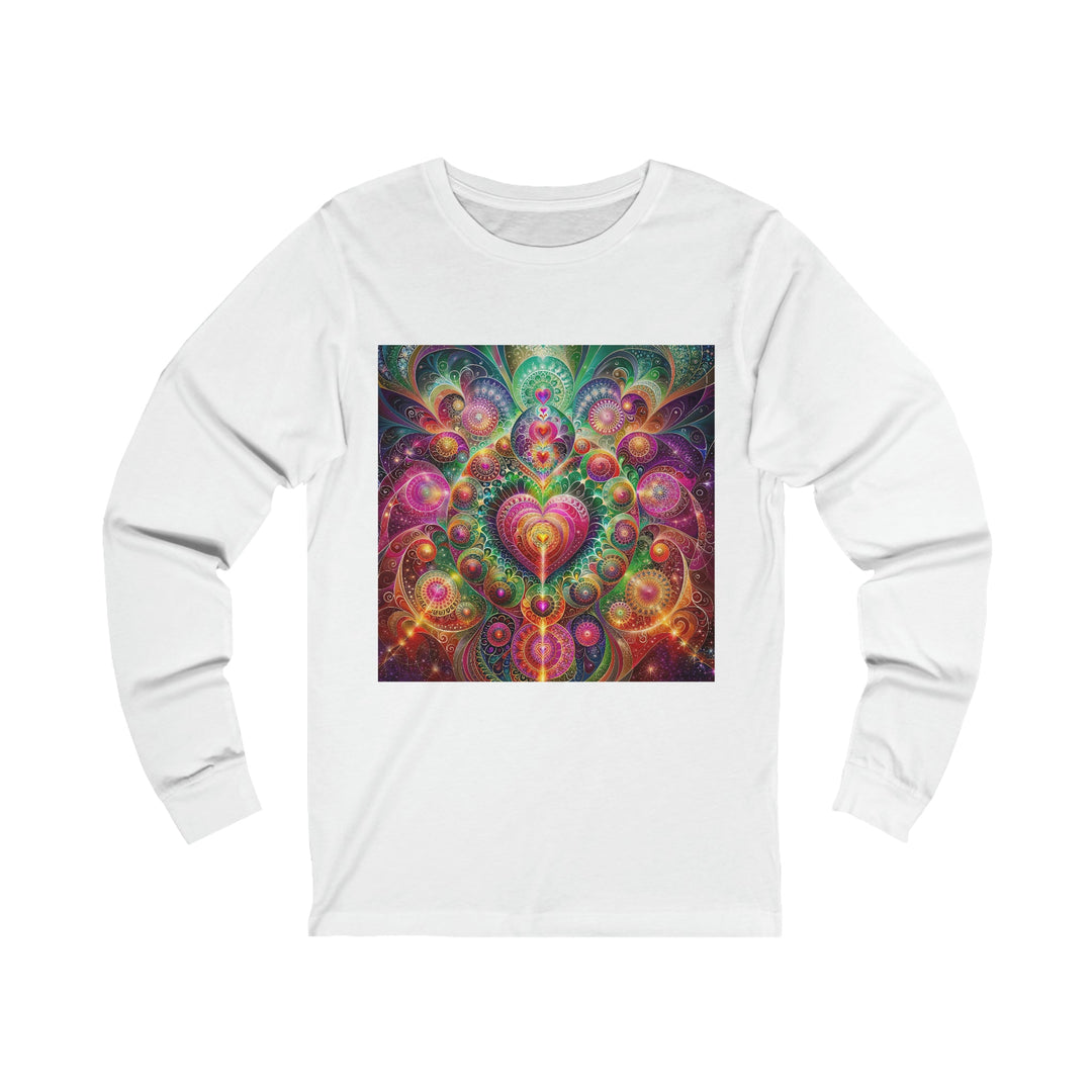 Kaleidoscopic Heart Symphony - Unisex Jersey Long Sleeve Tee - Long-sleeve - g(0D·IO) - S - White -