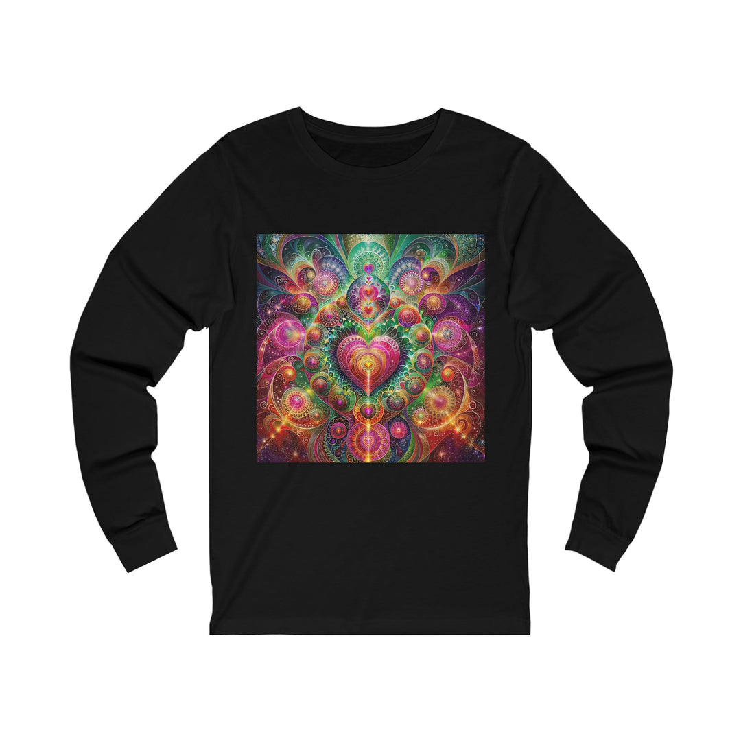 Kaleidoscopic Heart Symphony - Unisex Jersey Long Sleeve Tee - Long-sleeve - g(0D·IO) - S - Black -