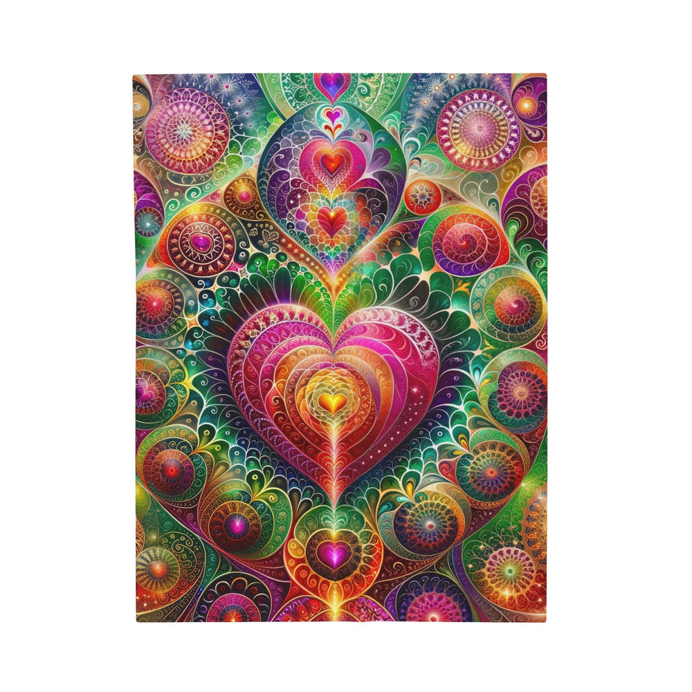 Kaleidoscopic Heart Symphony - Velveteen Plush Blanket - All Over Prints - g(0D·IO) - 30" × 40" - -