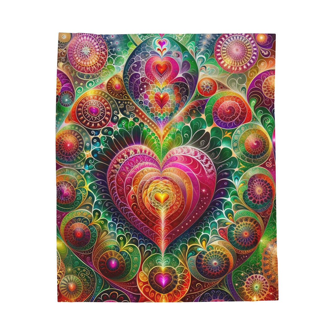 Kaleidoscopic Heart Symphony - Velveteen Plush Blanket - All Over Prints - g(0D·IO) - 50" × 60" - -