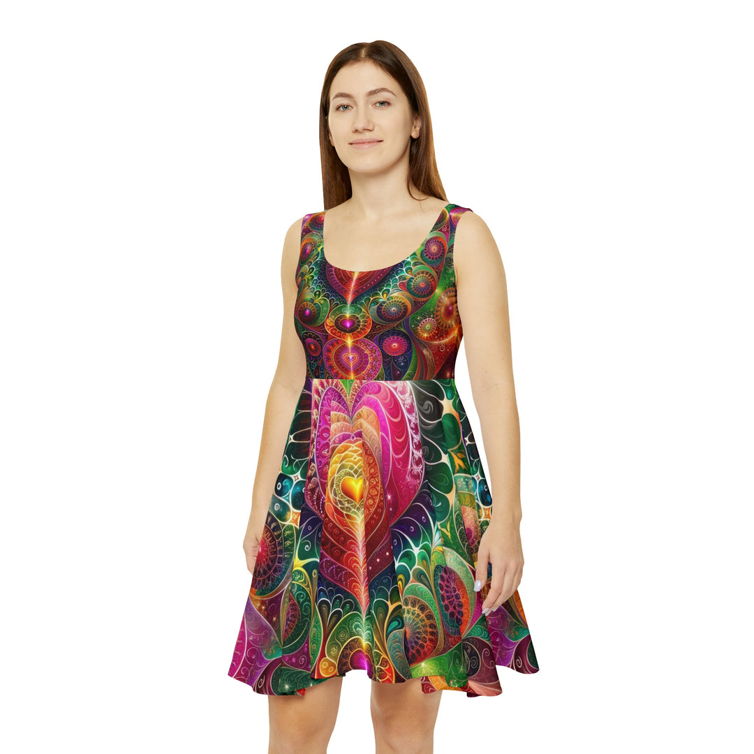 Kaleidoscopic Heart Symphony - Women's Skater Dress - All Over Prints - g(0D·IO) - XS - -