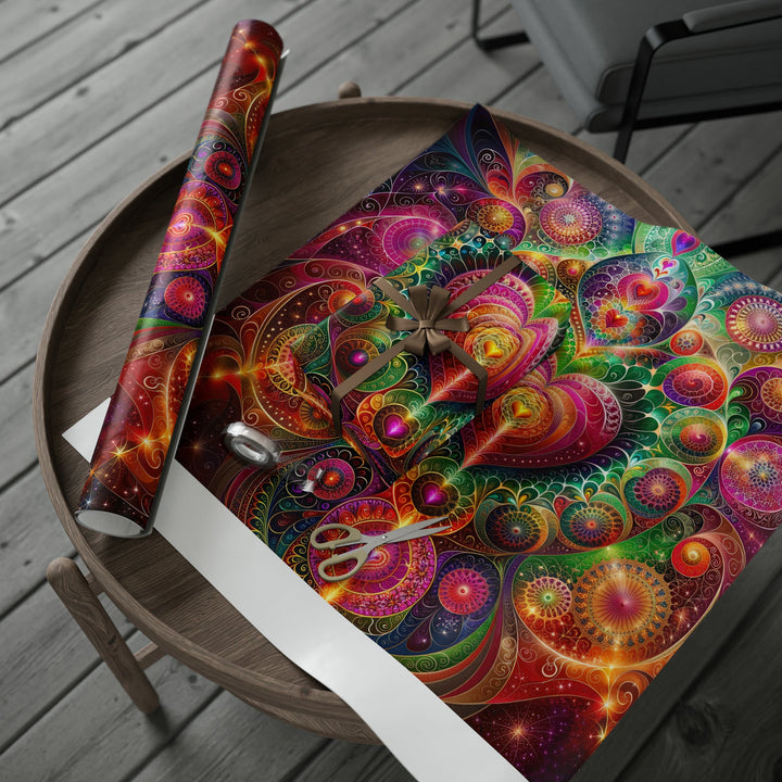 Kaleidoscopic Heart Symphony - Wrapping Paper - Home Decor - g(0D·IO) - 30" x 180" - Matte -