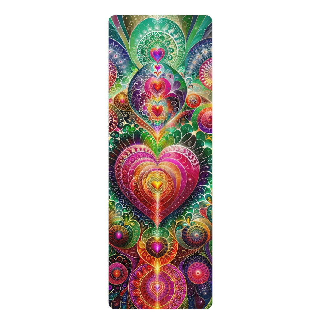 Kaleidoscopic Heart Symphony - Yoga Mat - Home Decor - g(0D·IO) - 24” x 68” - -