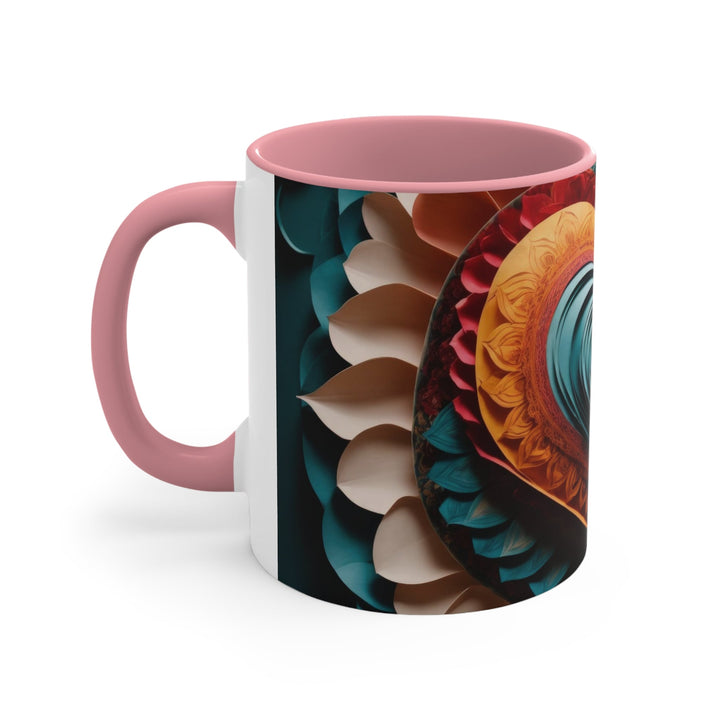 Layered Heart Artwork - Accent Coffee Mug - Mug - g(0D·IO) - Pink - 11oz -