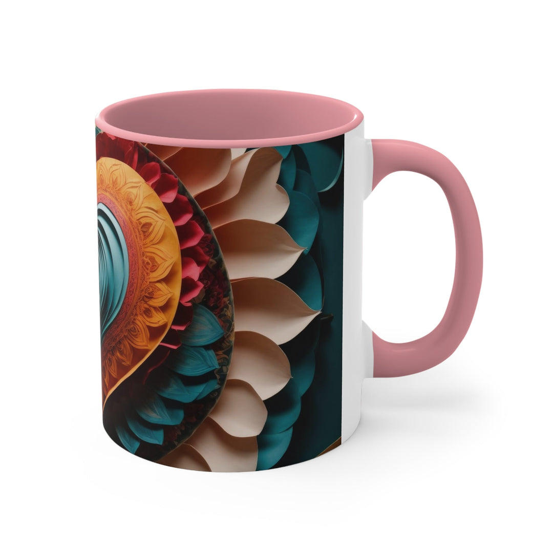 Layered Heart Artwork - Accent Coffee Mug - Mug - g(0D·IO) - Pink - 11oz -