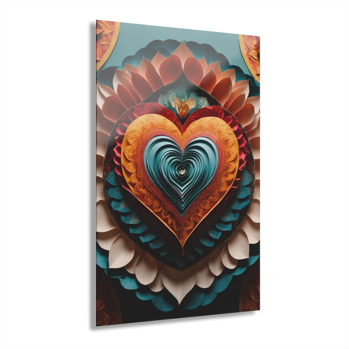 Layered Heart Artwork - Acrylic Prints (French Cleat Hanging) - Home Decor - g(0D·IO) - 24" x 36" (Vertical) - 0.25'' -