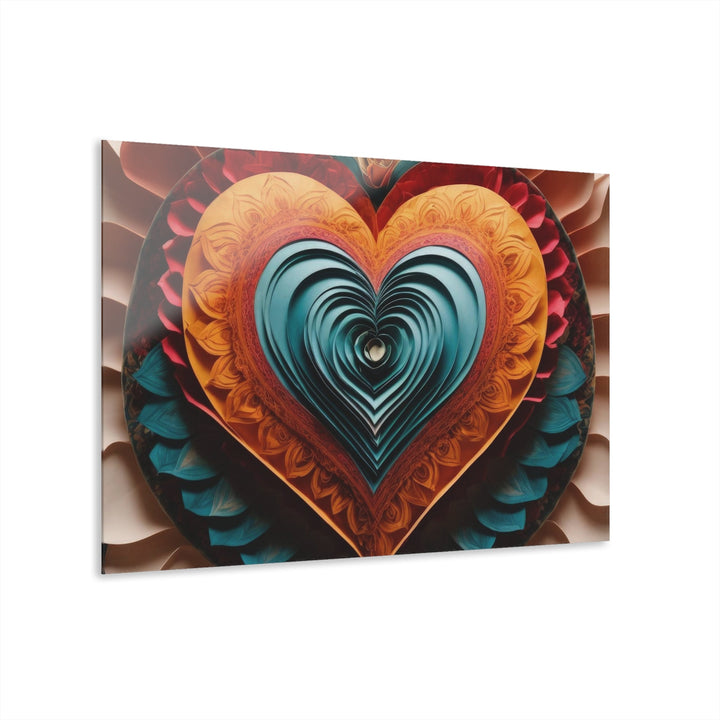 Layered Heart Artwork - Acrylic Prints (French Cleat Hanging) - Home Decor - g(0D·IO) - 36" x 24" (Horizontal) - 0.25'' -