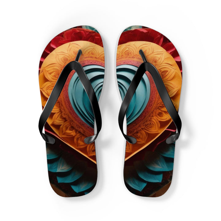 Layered Heart Artwork - Flip Flops - Shoes - g(0D·IO) - L - Black sole -